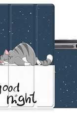 NoXx Hoesje Geschikt voor Samsung Galaxy Tab S8 Hoesje Case Hard Cover Hoes Book Case - Kat