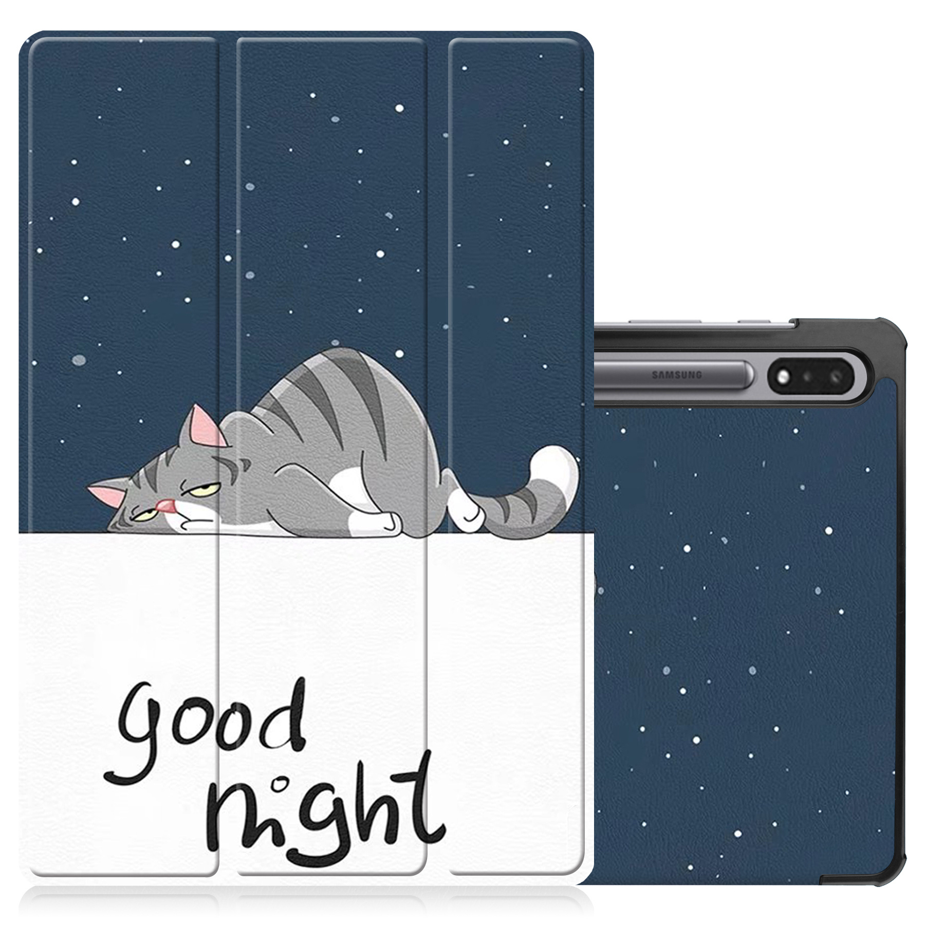 NoXx Hoesje Geschikt voor Samsung Galaxy Tab S8 Hoesje Case Hard Cover Hoes Book Case - Kat