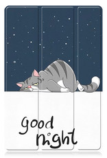 Nomfy Hoes Geschikt voor Samsung Galaxy Tab S8 Hoes Tri-fold Tablet Hoesje Case - Hoesje Geschikt voor Samsung Tab S8 Hoesje Hardcover Bookcase - Kat