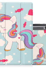 NoXx Hoesje Geschikt voor Samsung Galaxy Tab S8 Hoesje Case Hard Cover Hoes Book Case - Eenhoorn