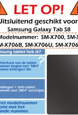 Nomfy Hoes Geschikt voor Samsung Galaxy Tab S8 Hoes Tri-fold Tablet Hoesje Case - Hoesje Geschikt voor Samsung Tab S8 Hoesje Hardcover Bookcase - Eenhoorn