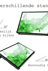 BASEY. Hoesje Geschikt voor Samsung Galaxy Tab S8 Ultra Hoes Case Tablet Hoesje Tri-fold Met Screenprotector - Hoes Geschikt voor Samsung Tab S8 Ultra Hoesje Hard Cover Bookcase Hoes - Eenhoorn