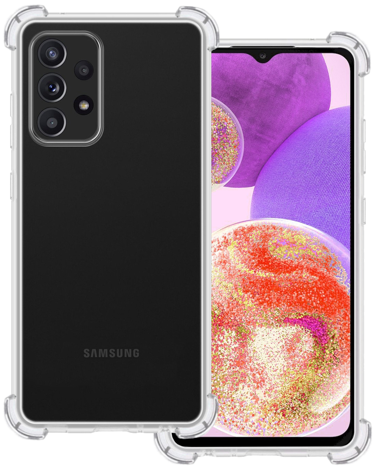 BASEY. Hoes Geschikt voor Samsung A23 Hoesje Shock Proof Case Hoes Siliconen - Hoesje Geschikt voor Samsung Galaxy A23 Hoes Cover Shockproof - Transparant