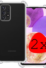 BASEY. Hoes Geschikt voor Samsung A23 Hoesje Shock Proof Case Hoes Siliconen - Hoesje Geschikt voor Samsung Galaxy A23 Hoes Cover Shockproof - Transparant - 2 Stuks