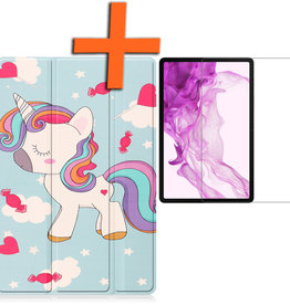 Nomfy Nomfy Samsung Galaxy Tab S8 Hoes Met Screenprotector - Unicorn
