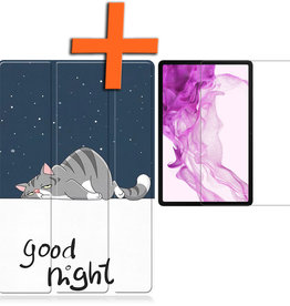 Nomfy Nomfy Samsung Galaxy Tab S8 Hoes Met Screenprotector - Kat