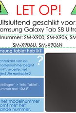 NoXx Hoesje Geschikt voor Samsung Galaxy Tab S8 Ultra Hoesje Case Hard Cover Hoes Book Case Met Screenprotector - Kat
