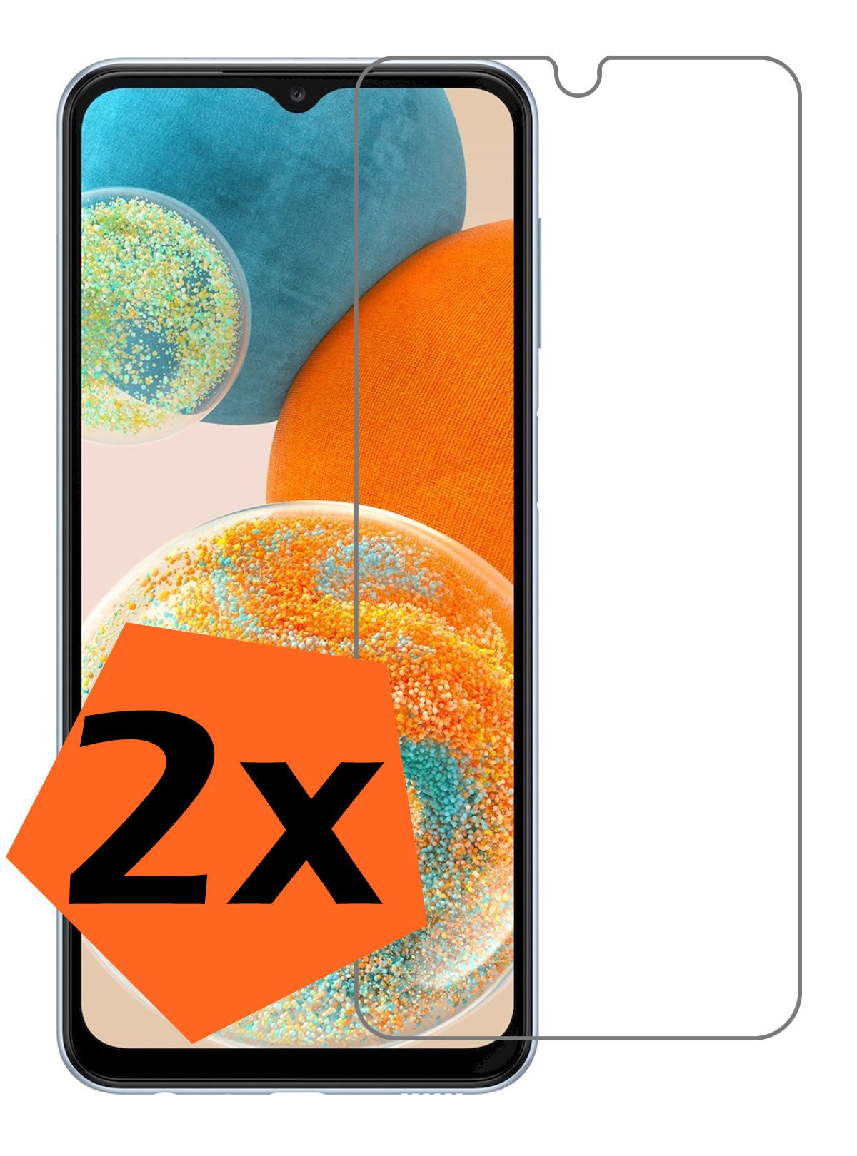 Nomfy Screenprotector Geschikt voor Samsung A23 Screenprotector Bescherm Glas Tempered Glass - Screenprotector Geschikt voor Samsung Galaxy A23 Screen Protector - 2 PACK