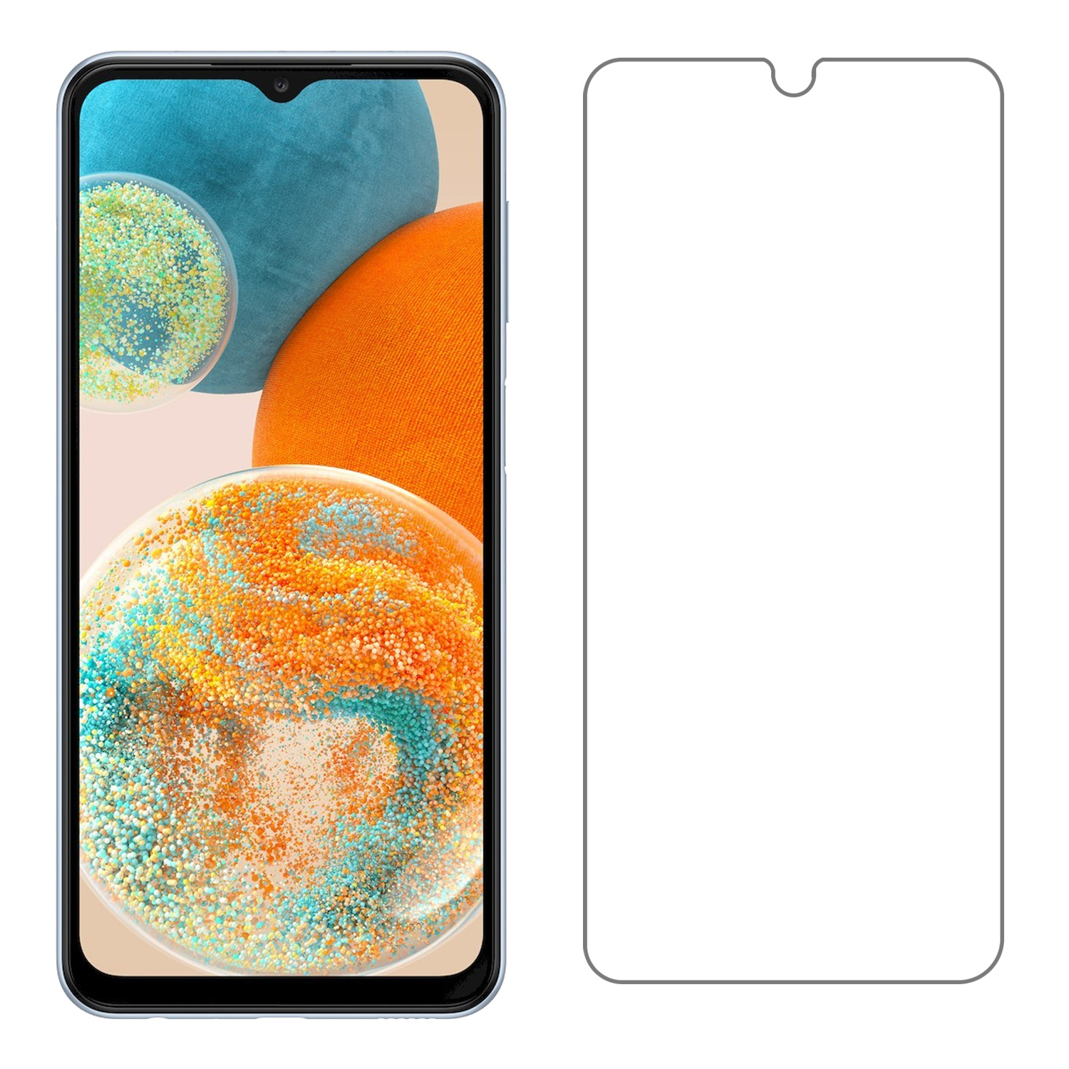 Nomfy Screenprotector Geschikt voor Samsung A23 Screenprotector Bescherm Glas Tempered Glass - Screenprotector Geschikt voor Samsung Galaxy A23 Screen Protector - 2 PACK