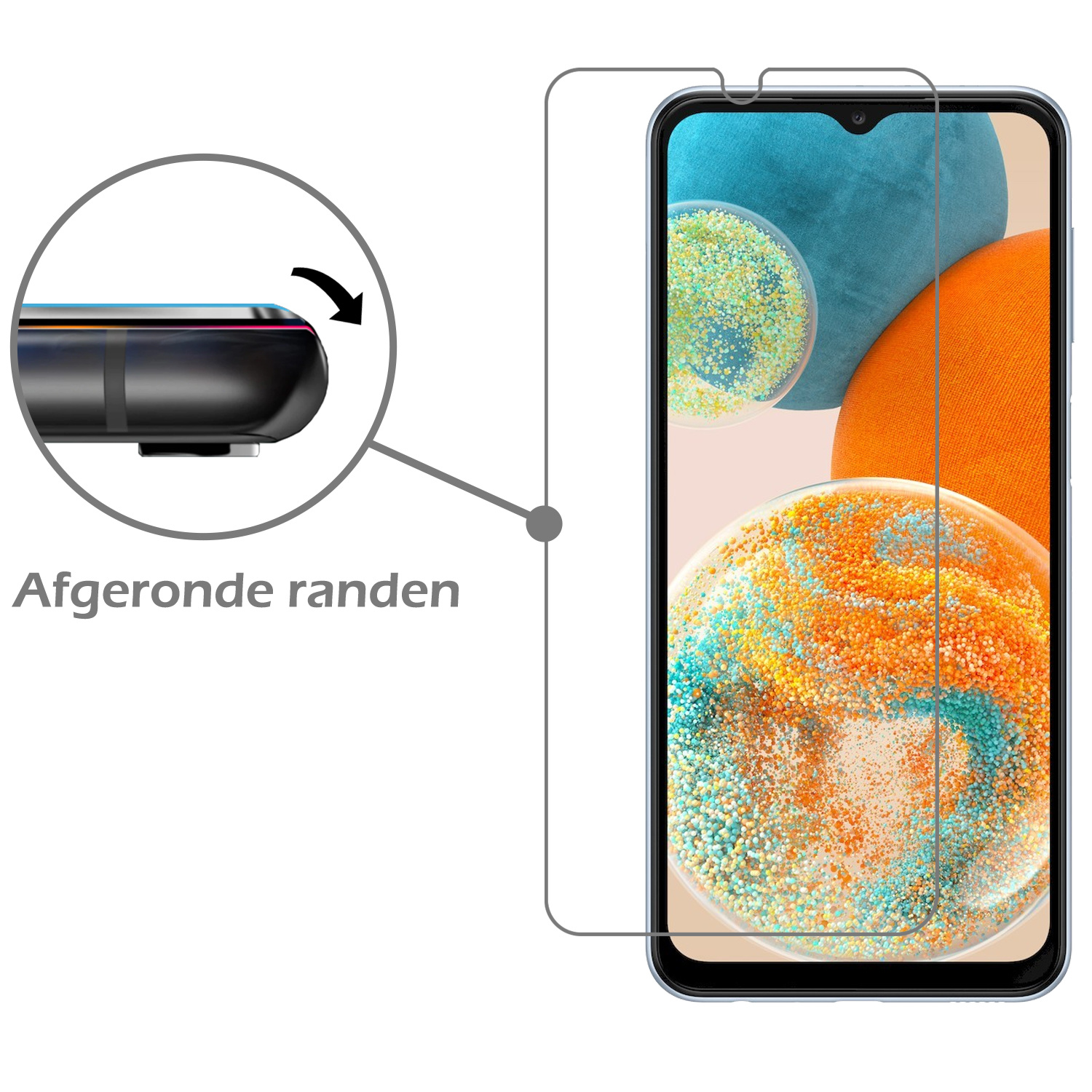 Nomfy Screenprotector Geschikt voor Samsung A23 Screenprotector Bescherm Glas Tempered Glass - Screenprotector Geschikt voor Samsung Galaxy A23 Screen Protector - 3 PACK