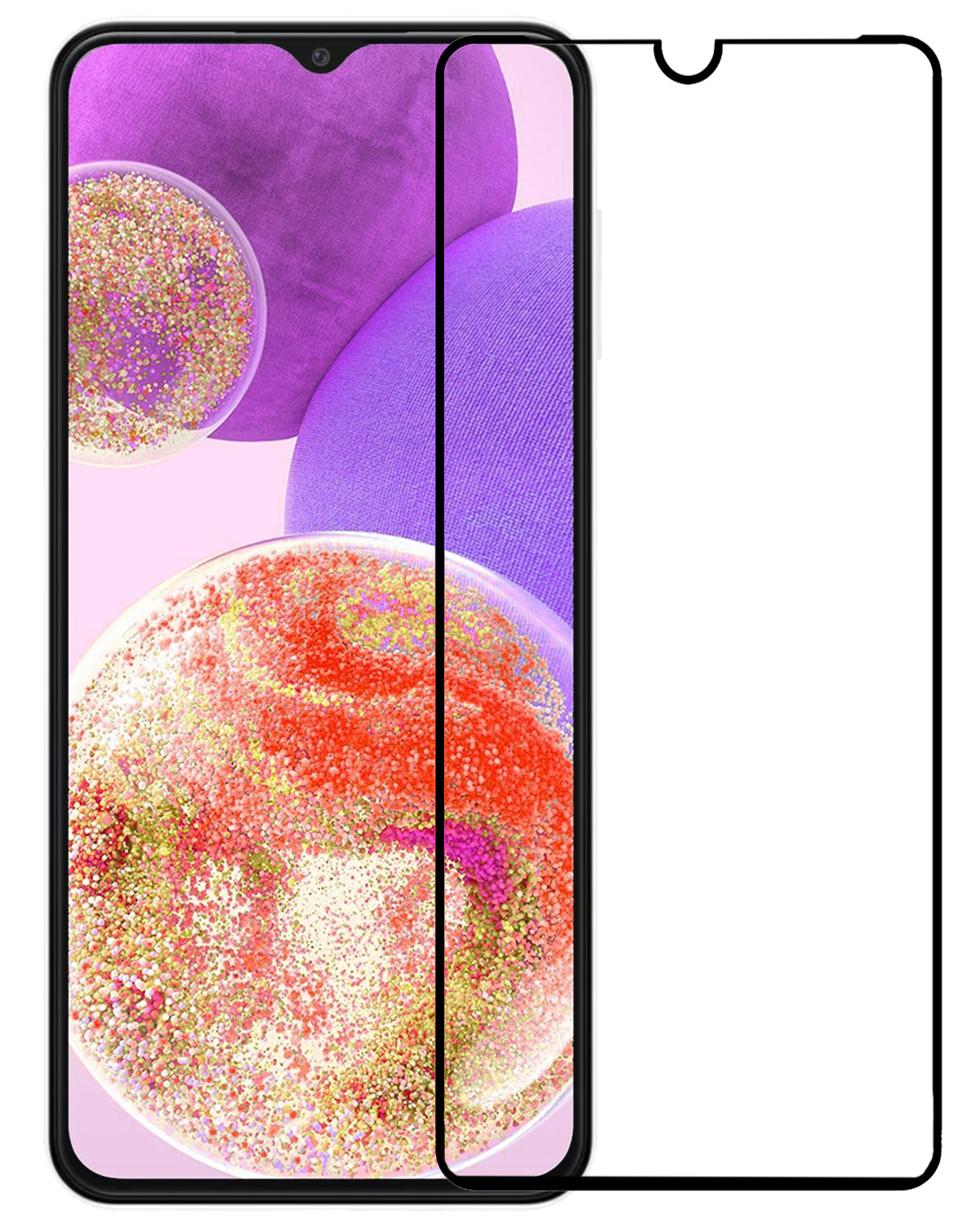 BASEY. Screenprotector Geschikt voor Samsung A23 Screenprotector Beschermglas Full Cover - Screenprotector Geschikt voor Samsung Galaxy A23 Screen Protector Full Cover