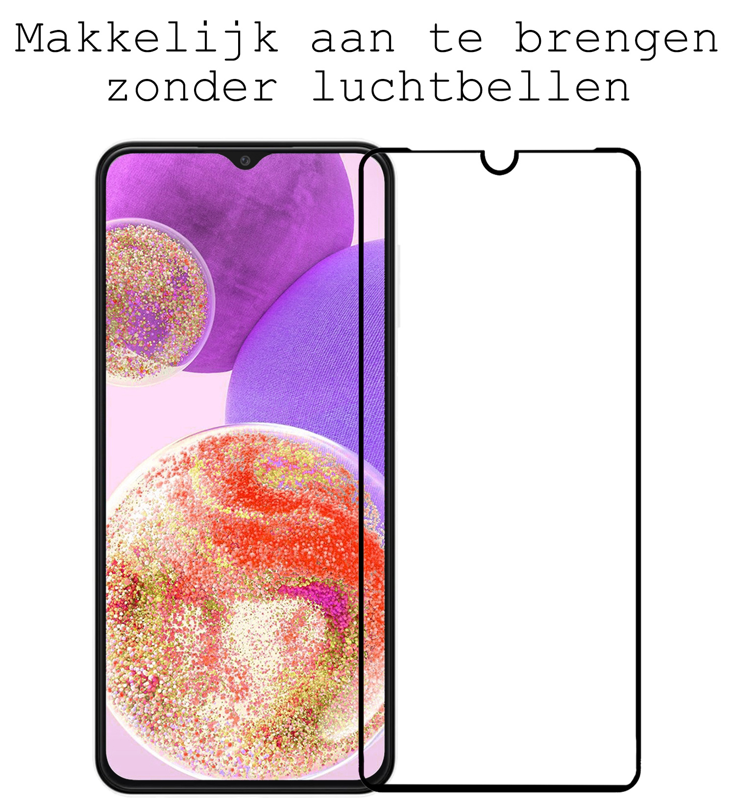 BASEY. Screenprotector Geschikt voor Samsung A23 Screenprotector Beschermglas Full Cover - Screenprotector Geschikt voor Samsung Galaxy A23 Screen Protector Full Cover