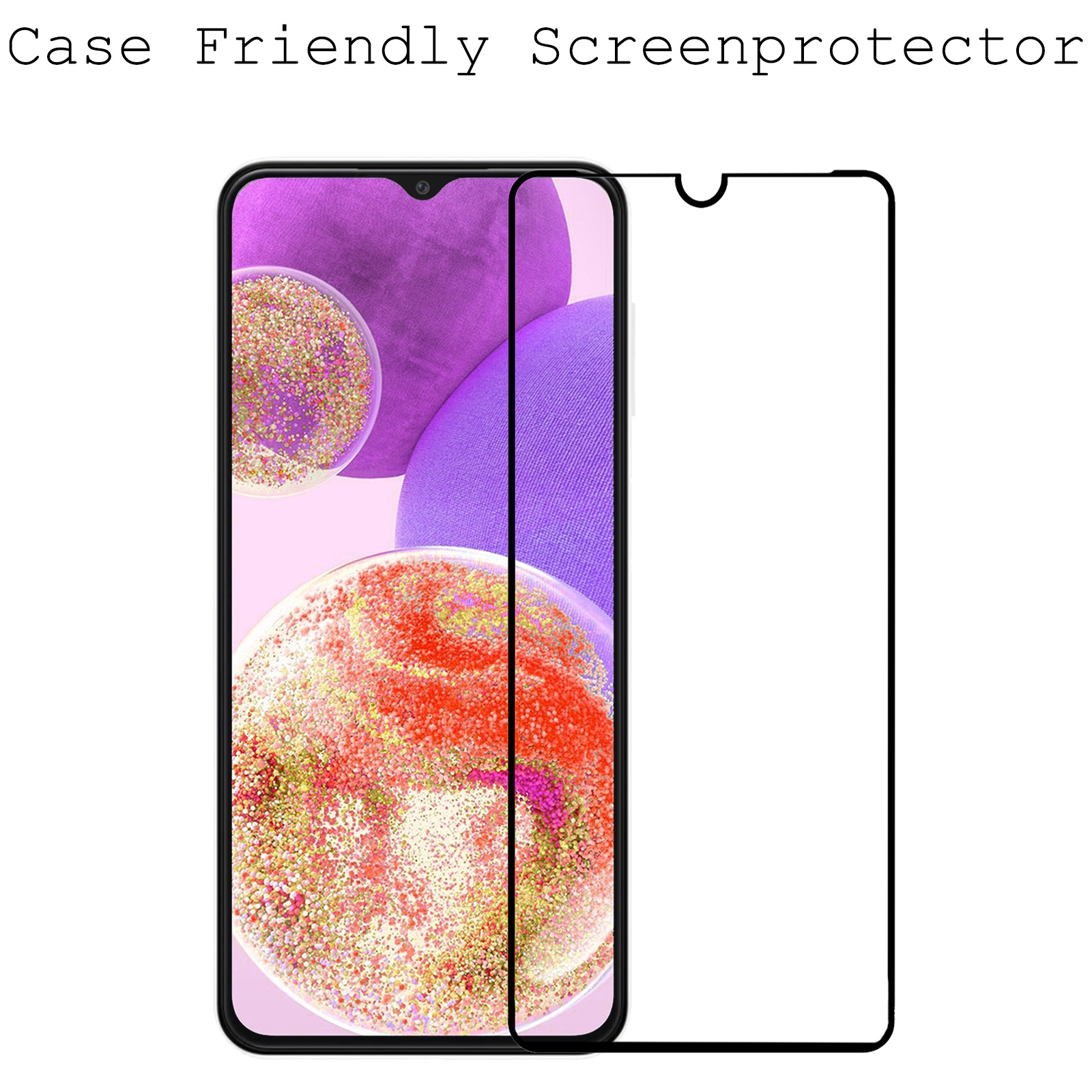 BASEY. Screenprotector Geschikt voor Samsung A23 Screenprotector Beschermglas Full Cover - Screenprotector Geschikt voor Samsung Galaxy A23 Screen Protector Full Cover