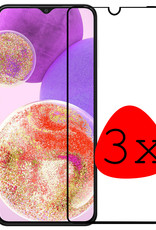 BASEY. Screenprotector Geschikt voor Samsung A23 Screenprotector Beschermglas Full Cover - Screenprotector Geschikt voor Samsung Galaxy A23 Screen Protector Full Cover - 3 Stuks