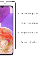 BASEY. Screenprotector Geschikt voor Samsung A23 Screenprotector Beschermglas Full Cover - Screenprotector Geschikt voor Samsung Galaxy A23 Screen Protector Full Cover - 3 Stuks