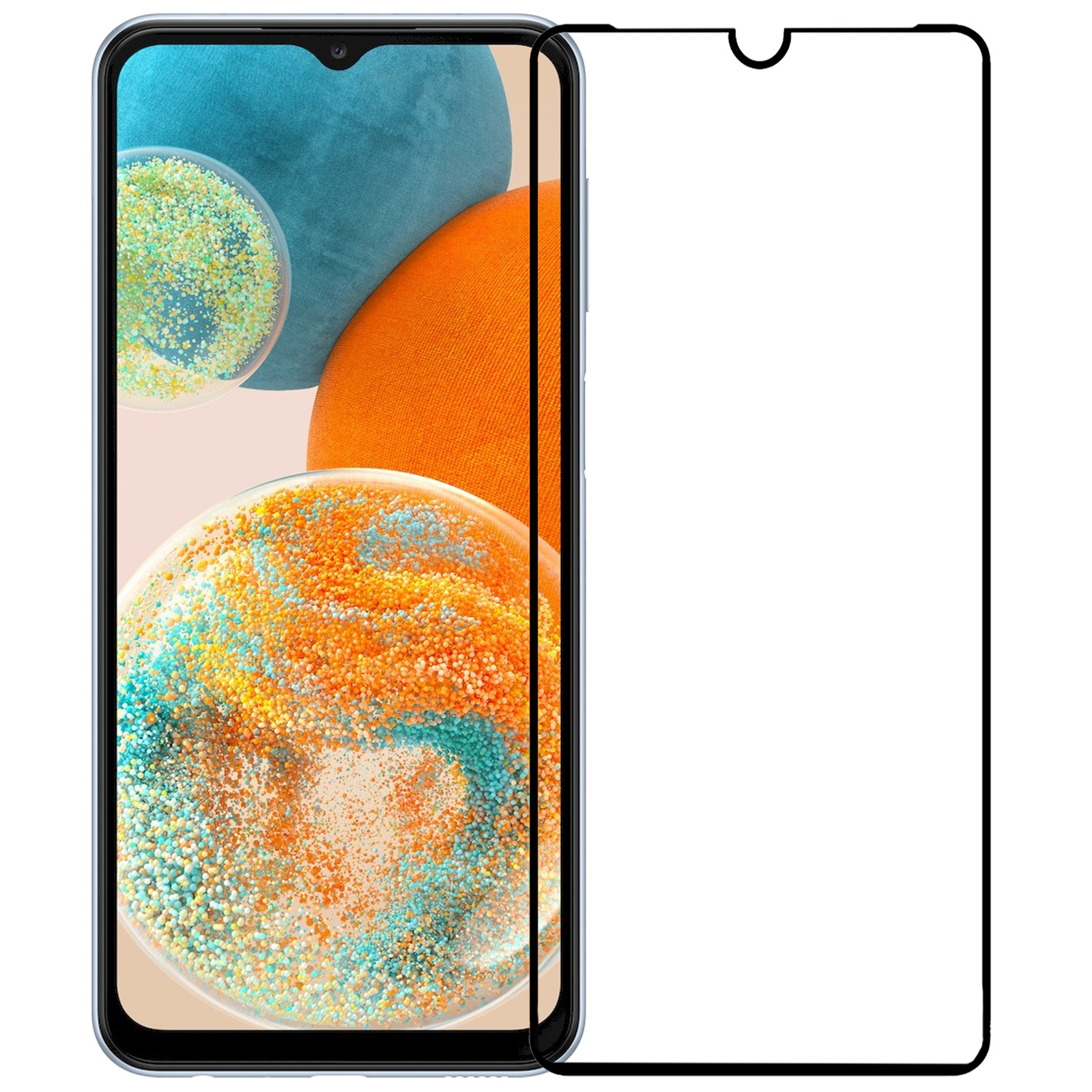 Nomfy Screenprotector Geschikt voor Samsung A23 Screenprotector Bescherm Glas - Screenprotector Geschikt voor Samsung Galaxy A23 Screen Protector Tempered Glass Full Screen Full Cover - 2 PACK