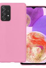 BASEY. Hoes Geschikt voor Samsung A23 Hoesje Siliconen Back Cover Case - Hoesje Geschikt voor Samsung Galaxy A23 Hoes Cover Hoesje - Lichtroze