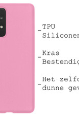 BASEY. Hoes Geschikt voor Samsung A23 Hoesje Siliconen Back Cover Case - Hoesje Geschikt voor Samsung Galaxy A23 Hoes Cover Hoesje - Lichtroze
