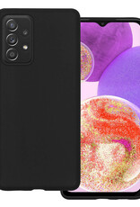 Hoes Geschikt voor Samsung A23 Hoesje Siliconen Back Cover Case - Hoesje Geschikt voor Samsung Galaxy A23 Hoes Cover Hoesje - Zwart