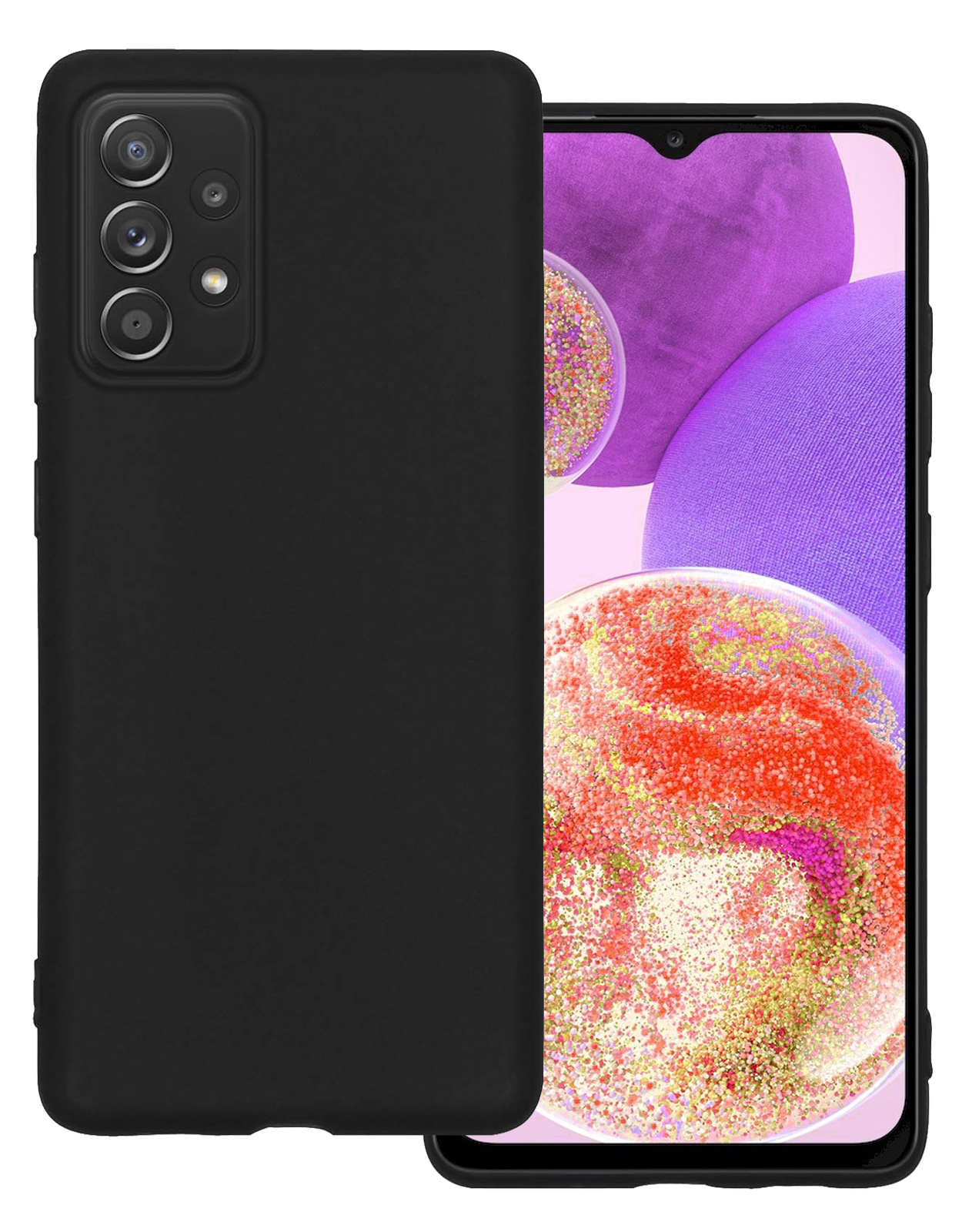 BASEY. Hoes Geschikt voor Samsung A23 Hoesje Siliconen Back Cover Case - Hoesje Geschikt voor Samsung Galaxy A23 Hoes Cover Hoesje - Zwart