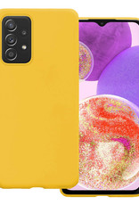 BASEY. Hoes Geschikt voor Samsung A23 Hoesje Siliconen Back Cover Case - Hoesje Geschikt voor Samsung Galaxy A23 Hoes Cover Hoesje - Geel