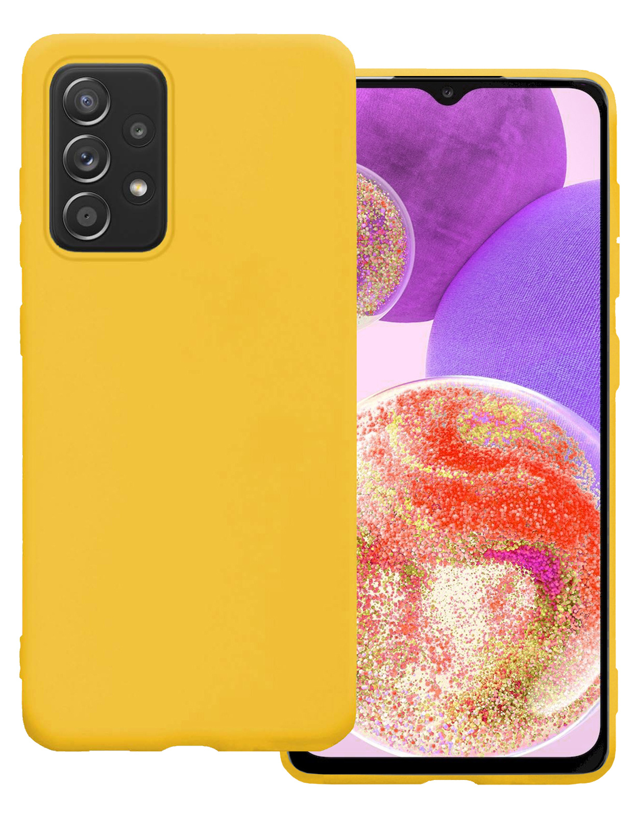 BASEY. Hoes Geschikt voor Samsung A23 Hoesje Siliconen Back Cover Case - Hoesje Geschikt voor Samsung Galaxy A23 Hoes Cover Hoesje - Geel