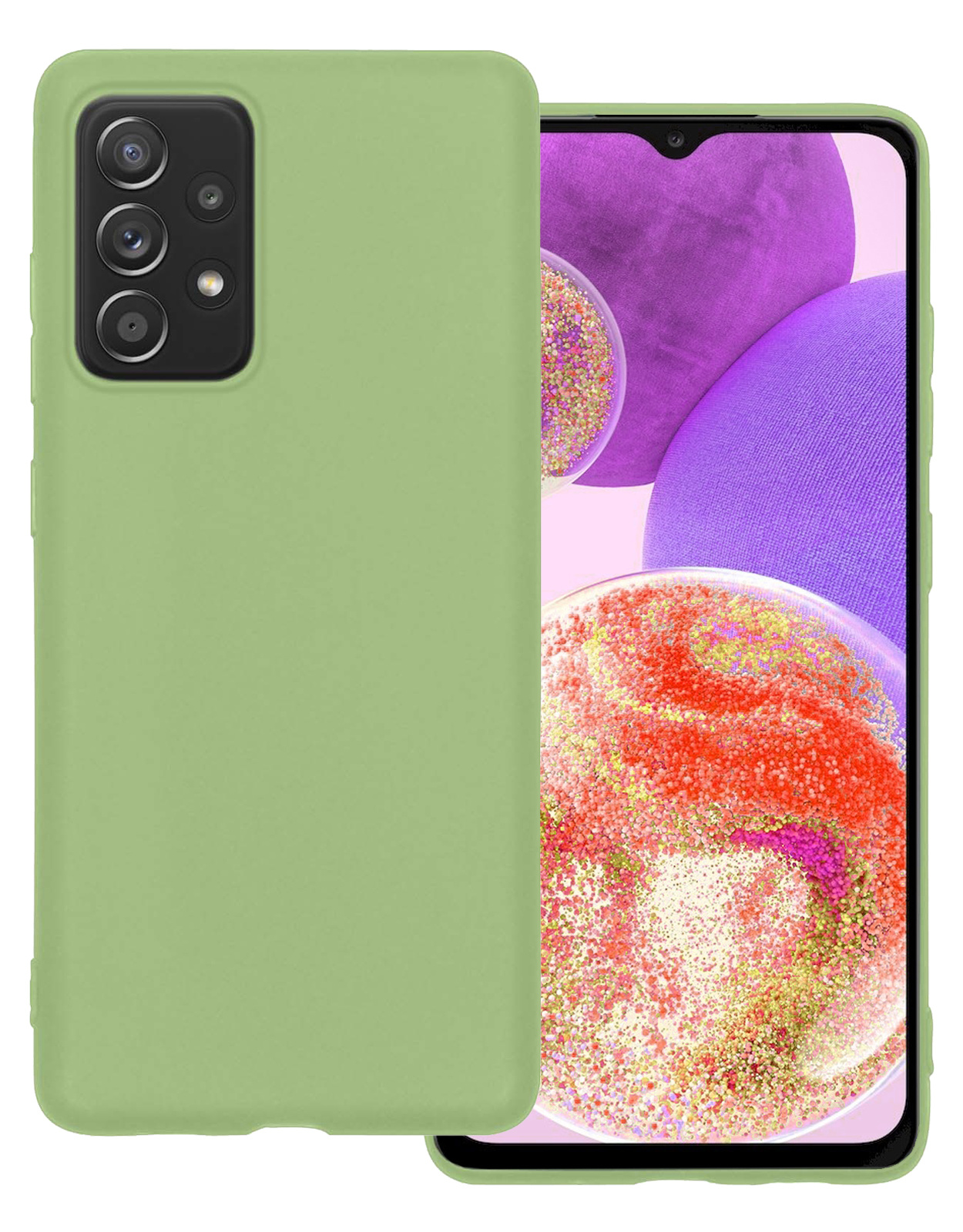 BASEY. Hoes Geschikt voor Samsung A23 Hoesje Siliconen Back Cover Case - Hoesje Geschikt voor Samsung Galaxy A23 Hoes Cover Hoesje - Groen