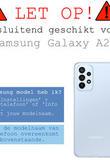 Hoes Geschikt voor Samsung A23 Hoesje Siliconen Back Cover Case - Hoesje Geschikt voor Samsung Galaxy A23 Hoes Cover Hoesje - Donkerblauw - 2 Stuks