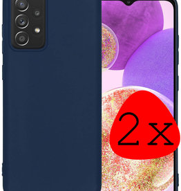 BASEY. Samsung Galaxy A23 Hoesje Siliconen - Donkerblauw - 2 PACK