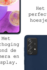 BASEY. Hoes Geschikt voor Samsung A23 Hoesje Siliconen Back Cover Case - Hoesje Geschikt voor Samsung Galaxy A23 Hoes Cover Hoesje - Donkerblauw - 2 Stuks