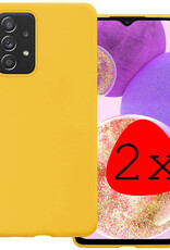 BASEY. Hoes Geschikt voor Samsung A23 Hoesje Siliconen Back Cover Case - Hoesje Geschikt voor Samsung Galaxy A23 Hoes Cover Hoesje - Geel - 2 Stuks