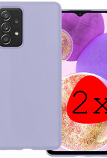 BASEY. Hoes Geschikt voor Samsung A23 Hoesje Siliconen Back Cover Case - Hoesje Geschikt voor Samsung Galaxy A23 Hoes Cover Hoesje - Lila - 2 Stuks