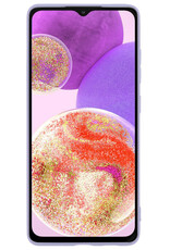 BASEY. Hoes Geschikt voor Samsung A23 Hoesje Siliconen Back Cover Case - Hoesje Geschikt voor Samsung Galaxy A23 Hoes Cover Hoesje - Lila - 2 Stuks