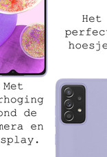 BASEY. Hoes Geschikt voor Samsung A23 Hoesje Siliconen Back Cover Case - Hoesje Geschikt voor Samsung Galaxy A23 Hoes Cover Hoesje - Lila - 2 Stuks