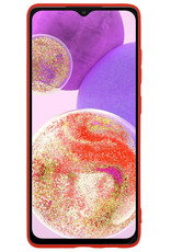 BASEY. Hoes Geschikt voor Samsung A23 Hoesje Siliconen Back Cover Case - Hoesje Geschikt voor Samsung Galaxy A23 Hoes Cover Hoesje - Rood - 2 Stuks