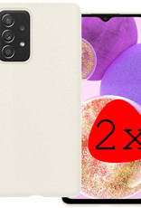 BASEY. Hoes Geschikt voor Samsung A23 Hoesje Siliconen Back Cover Case - Hoesje Geschikt voor Samsung Galaxy A23 Hoes Cover Hoesje - Wit - 2 Stuks
