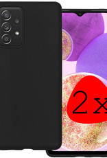 BASEY. Hoes Geschikt voor Samsung A23 Hoesje Siliconen Back Cover Case - Hoesje Geschikt voor Samsung Galaxy A23 Hoes Cover Hoesje - Zwart - 2 Stuks