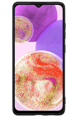 Hoes Geschikt voor Samsung A23 Hoesje Siliconen Back Cover Case - Hoesje Geschikt voor Samsung Galaxy A23 Hoes Cover Hoesje - Zwart - 2 Stuks