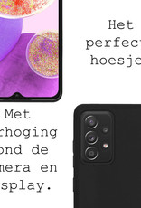 BASEY. Hoes Geschikt voor Samsung A23 Hoesje Siliconen Back Cover Case - Hoesje Geschikt voor Samsung Galaxy A23 Hoes Cover Hoesje - Zwart - 2 Stuks