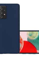 NoXx Hoes Geschikt voor Samsung A23 Hoesje Cover Siliconen Back Case Hoes - Donkerblauw