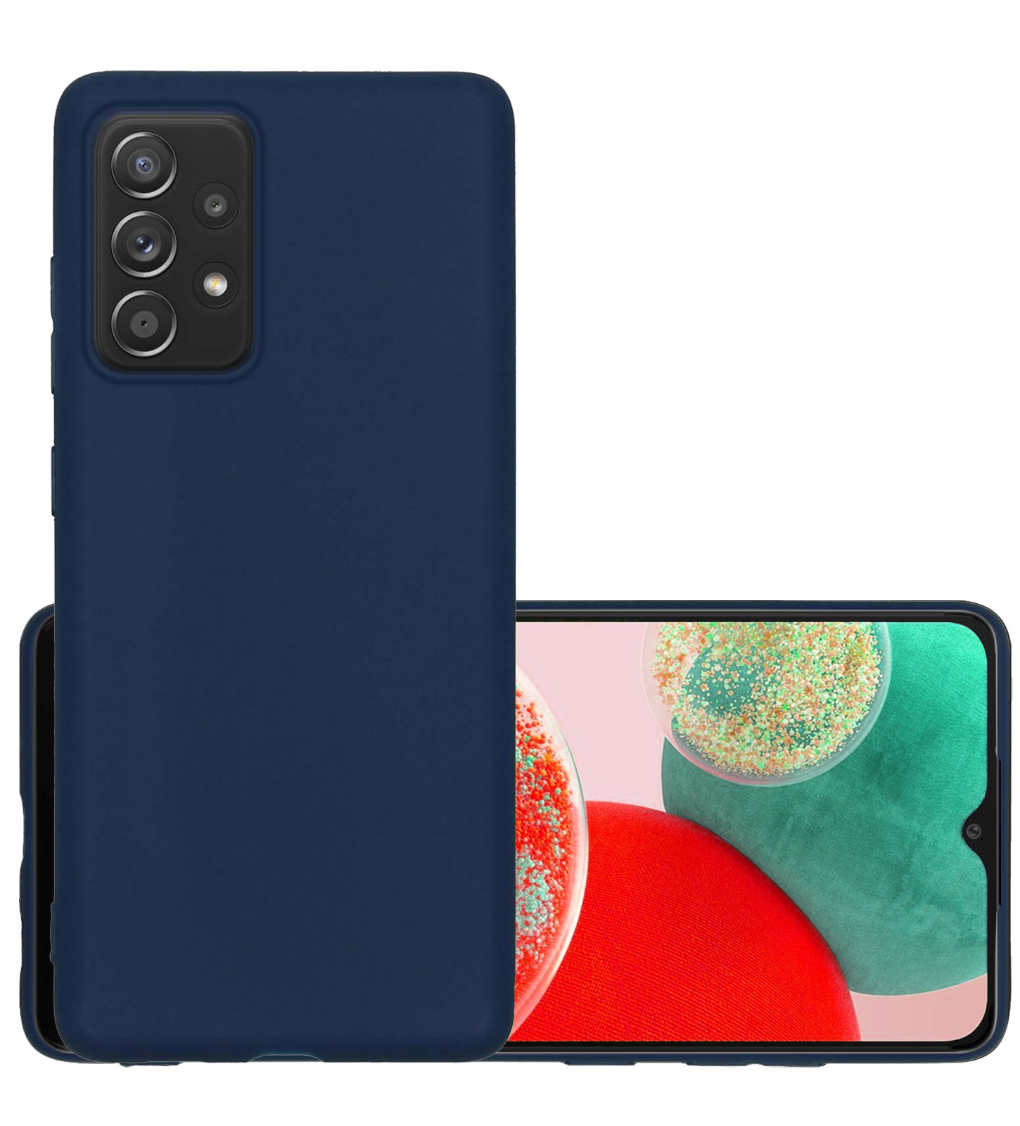Hoes Geschikt voor Samsung A23 Hoesje Cover Siliconen Back Case Hoes - Donkerblauw