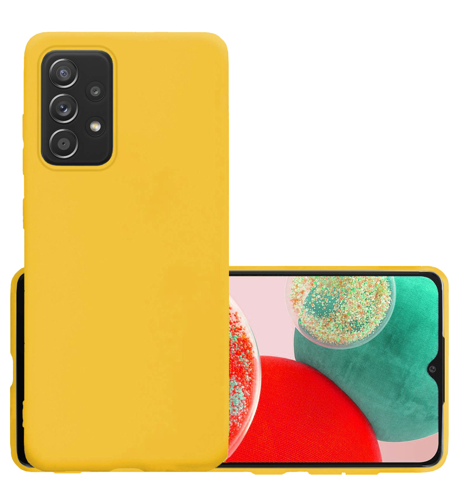 NoXx Hoes Geschikt voor Samsung A23 Hoesje Cover Siliconen Back Case Hoes - Geel
