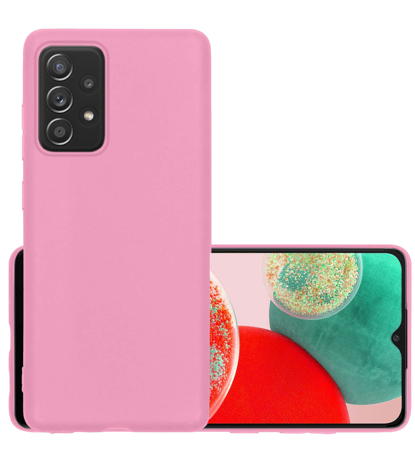 NoXx Hoes Geschikt voor Samsung A23 Hoesje Cover Siliconen Back Case Hoes - Lichtroze