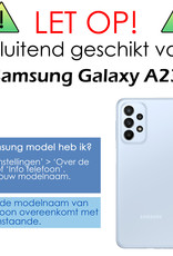 Hoes Geschikt voor Samsung A23 Hoesje Cover Siliconen Back Case Hoes - Zwart