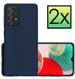 NoXx Samsung Galaxy A23 Hoesje Siliconen - Donkerblauw - 2 PACK