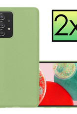 NoXx Hoes Geschikt voor Samsung A23 Hoesje Cover Siliconen Back Case Hoes - Groen - 2x