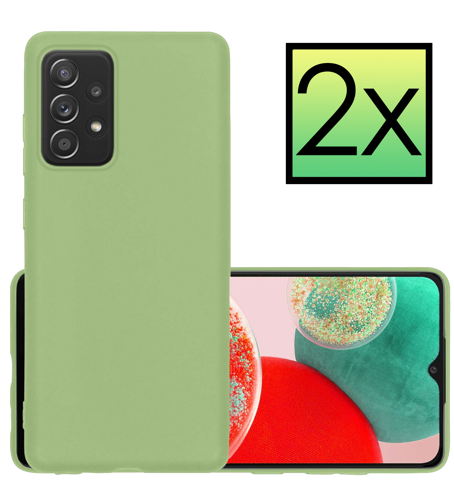 NoXx Hoes Geschikt voor Samsung A23 Hoesje Cover Siliconen Back Case Hoes - Groen - 2x