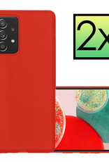 NoXx Hoes Geschikt voor Samsung A23 Hoesje Cover Siliconen Back Case Hoes - Rood - 2x