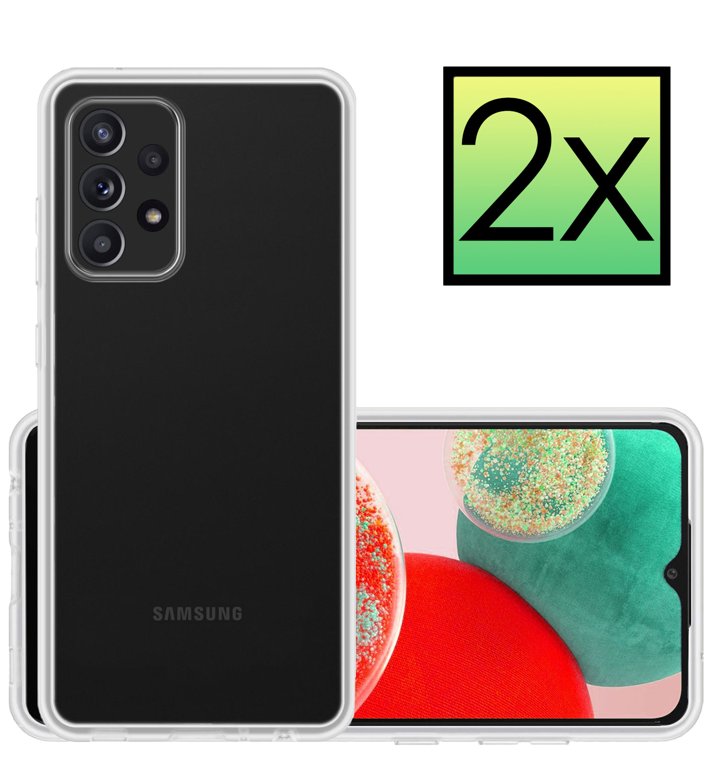 NoXx Hoes Geschikt voor Samsung A23 Hoesje Cover Siliconen Back Case Hoes - Transparant - 2x