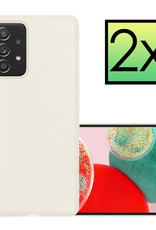 NoXx Hoes Geschikt voor Samsung A23 Hoesje Cover Siliconen Back Case Hoes - Wit - 2x